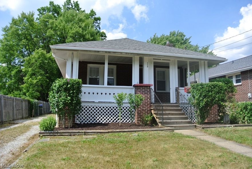 Cute starter or retiree home. Nice interior with new carpet. Replacement windows, furnace new in 2012 and central air added 2016, roof is under 10 years old. Full basement with laundry hookups and two extra rooms, one is partially finished with paneling. Kitchen has laminate flooring, side-by-side refrigerator, and gas stove. There’s a small pantry area at the end of the kitchen. Living room has artificial fireplace and ceiling fan. Landscaping has been spruced up and peeling paint is being repainted. Will go fha or VA financing!