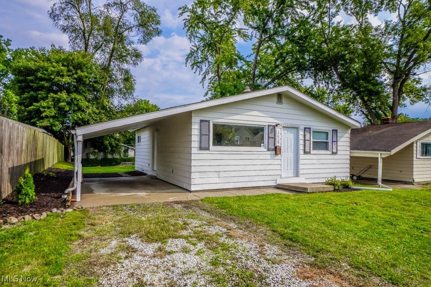 This updated ranch is an ideal choice for new buyers or those looking to downsize! The easy-to-maintain floor plan features a living room with new carpet and a large picture window that brings in plenty of natural light, along with a renovated eat-in kitchen complete with new stainless steel refrigerator, cabinets, countertops, and vinyl plank flooring. Both bedrooms offer new carpet and share a refreshed full bath. The clean basement provides plenty of storage, glass block windows, and a laundry area with a washer and dryer included. Outside, enjoy the carport for covered parking and a great-sized backyard. Located near Goodyear Heights Metro Park, which offers 400 acres for fishing, hiking, sledding, and picnicking. Call today!