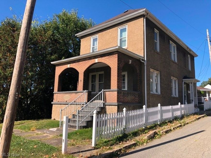 2 Story Home on level lot features a large well equipped eat in kitchen, formal Dining Rm OR main floor Family rm & spacious living rm. on main level. Second floor is 3 bedrooms & full bath.  Basement houses a 2nd large kitchen, laundry, full bath & abundant storage.  Detached garage & fenced yard along w/a covered front porch.