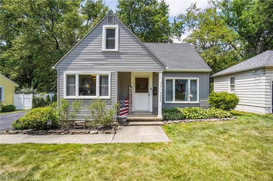 Welcome home to this charming three-bedroom, two full bath cape cod. Come on in from the covered front porch and into the living room offering hardwood floors, large window to let the natural light to shine through and open to the kitchen. Bright, eat in kitchen with beautiful maple cabinets, and large windows, plenty of room for an island. There are two first floor bedrooms. Master bedroom is upstairs with large closets, sitting area which easily could be an office etc. Wonderful, finished lower level offers a family room, or bedroom, and has a bar for entertaining. Laundry, storage area, and waterproofed. One car detached garage. Large, fabulous backyard has a firepit area, shed, and plenty of room to sit out and relax or entertain. Roof (2012), siding, gutters and downspouts (2024). Move in ready!