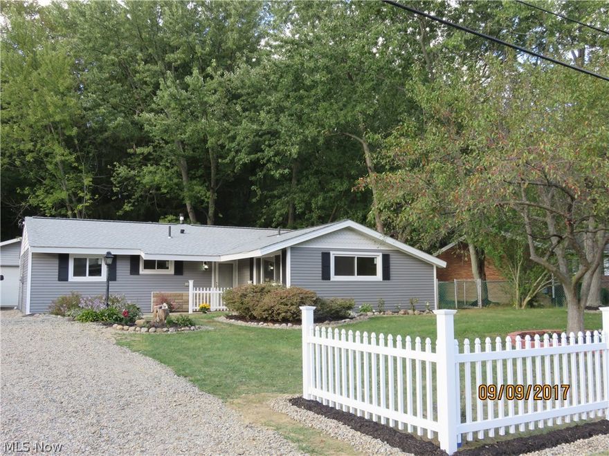 Check this out!! A sharp looking ranch...3 Beds, 1.5 Bath on a nice size lot with great outdoor living and entertaining space! Extra large 2+ car garage and outbuilding to store the extras!
NEW....Vinyl siding, windows, roof, spouting, carpet, Master Bath and landscaping...........Super Sun Room off North side of home with adjoining patio and private rear yard backing up to the woods. Loads of sunlight! Nice kitchen and bonus room including good size laundry area. First floor living. Move in!