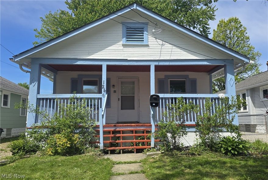 Looking for an affordable 2-bed bungalow in Akron with recent updates and easy highway access? 1246 Allendale Ave offers a practical opportunity for owner-occupants, first-time buyers, or investors seeking value in the Firestone-South Akron area. This 1-floor ranch-style home features updated flooring, fresh paint, some newer windows, updated kitchen cabinetry with backsplash, newer plumbing, and a newer furnace and water heater, giving buyers several important improvements already completed.

Inside, the home offers 912 sq ft with a comfortable layout that includes a bright living area, 2 bedrooms, 1 full bath, and a cozy eat-in kitchen space perfect for everyday dining. The covered front porch adds charm and curb appeal, while the storage shed provides additional space for tools, seasonal items, or outdoor equipment. Gravel driveway parking keeps maintenance simple and convenient.

Situated on a manageable 40x110 lot, this property is located near expressways, schools, parks, and everyday amenities, making commuting and daily errands more accessible. Whether you are searching for a starter home, downsizing option, or investment property, this home offers affordability with several key mechanical and cosmetic updates already addressed.

Easy to show, bring your buyers today.