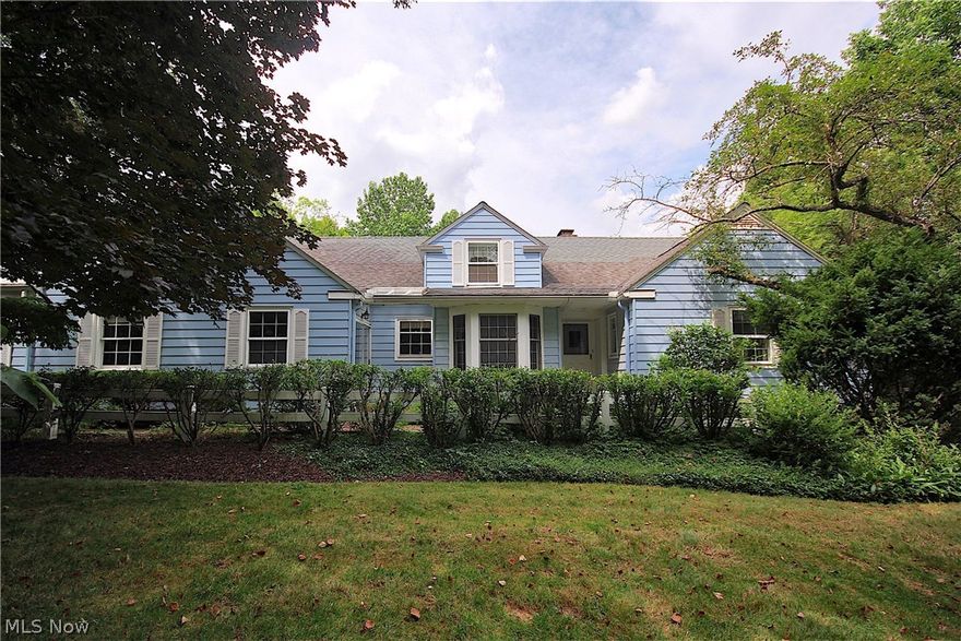 Long term owner selling this lovingly maintained cape on beautiful setting! Spacious formal, main rooms. Living and dining rooms with built-ins, each with a large picture window view of the lush wooded back yard. Master on first with den/bedroom, 2 full baths on 1st. Huge family room with beamed ceiling and second fireplace, first fireplace in living room. Oversized mud room, kitchen with eating area overlooking scenic setting! Two bedrooms up with sitting area and bath. Partial basement. 1.85 acre lot offers plenty of room to entertain, garden or enjoy the outdoors. Add your personal touch!