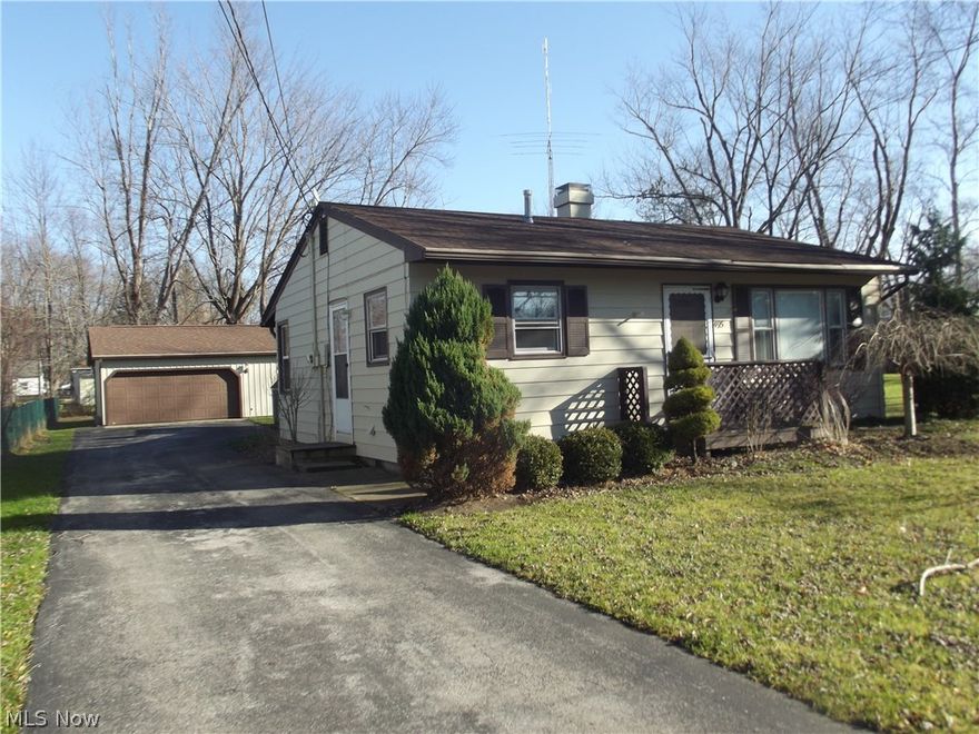 Why rent when you could purchase this move in ready 2 bedroom home in Geneva.  The home has an open floor plan and a nice kitchen with updated counter tops. A laundry area is conveniently located off of the kitchen.  The living room is spacious and has lots of windows to let in a lot of natural light.  The home has recently been painted and the windows are just a few years old.    There is a nice covered patio area off of the detached garage.  A perfect place for outdoor entertaining.  The home sits on a nice .19 acre lot.