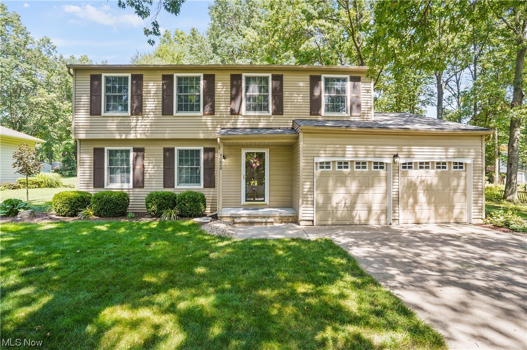 Here is a great opportunity to own a spacious home in Heather Hills. This 5-bedroom home is waiting for its next owner. Wonderfully taken care of home offers many updates. Walking in the front door you will notice the spacious living room that opens to a formal dining room. Headed to be back of the home is the kitchen that boasts granite countertops, stainless steel appliances and lovely cabinets. Both the kitchen and dinette area have hardwood flooring. There is a family room open from the kitchen dinette that has patio doors leading to the oversized patio overlooking the huge backyard that has a firepit area and a 14x10 shed. An addition off the dining room you will find another room with a wood burning fireplace that also has patio doors leading to the patio. Heading to the 2nd floor you will find a large master bedroom, a dressing area with a sink/vanity, walk-in closet and full updated back with a shower and another sink/vanity. There are 4 remaining bedrooms and a fully updated b