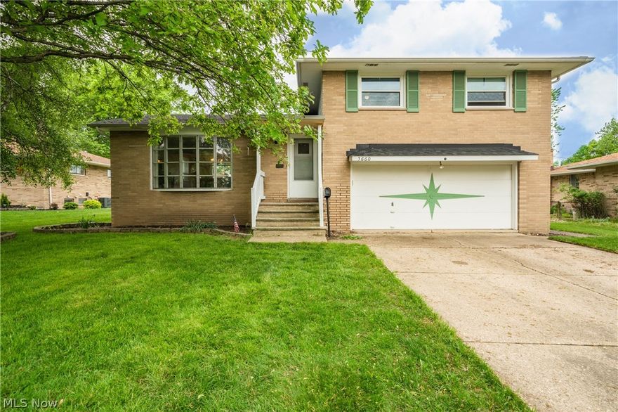 Don't miss this charming 3 bed, 1.5 bath split-level home with spacious backyard and four complete levels of living in Seven Hills! The first level features a warm and inviting living room with large bay window, dining room and eat-in kitchen space with updated counter top and back splash and white-painted cabinetry. Upstairs you will find the full bath and three generous sized bedrooms. There are hardwood floors underneath the carpeting of all three bedrooms and the living room! The lower level, which can be closed-off by pocket door, will make a great second living space or play area and has direct access to both the 2-car garage and to the stamped concrete patio and backayrd space. But wait, there's more! The basement area features another living space, laundry area, an abundance of storage and another room currently being used as an office! A one year home warranty is included for your own peace of mind! You truly have to see this property to know all it has to offer.  Contact us t