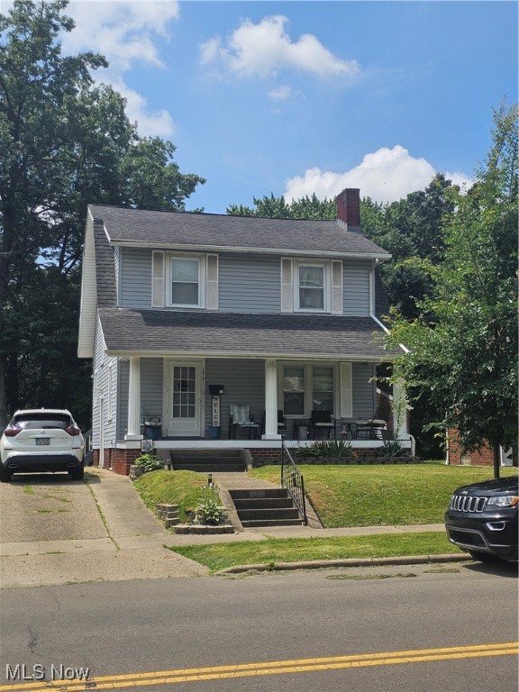 Welcome to this adorable 2 story home in the heart of Canton! Cute covered front porch, living room with fireplace, spacious dining room, kitchen with appliances and 1/2 bath too.  3 bedrooms and full bath up, basement has lots of storage and nice laundry area. 2 car garage and fenced in yard for your convenience.