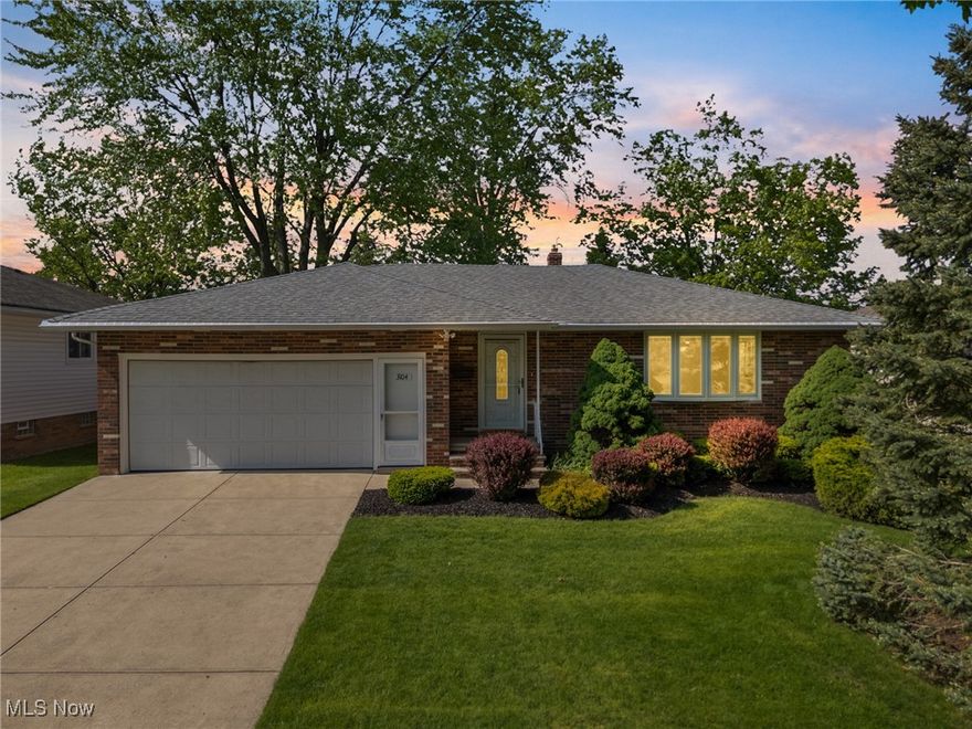 Immaculate 3 bedroom, 1.5 bath solid brick ranch with newly refinished hardwood oak floors! Eat in kitchen with newer appliances. Family room with sliding doors leading out to freshly stained deck-2024. Living room has Pella bow window with incorporated window shades. Full basement with glass block windows, rec room area and bonus room. Updated electric panel-2024. Newer roof, High Efficiency furnace, wi-fi thermostat and hot water tank. 2 car attached garage with drain and Genie Smart garage door opener-2022. Kohler comfort height toilets in both bathrooms. Nicely landscaped. All appliances stay, including washer and dryer. Close to shopping, parks and schools. Don't miss out!