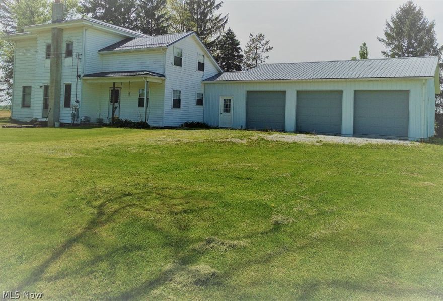 Step up to an updated duplex on 9.6+ acres. 2+ mi sw of Wooster OH off ST RT 95;  Upper has 2 beds,bath, kitchen living room, separate entrance + parking.  Down has 3 beds 2 baths, 3 car attached garage.  Lead the way to a business, crops, or your choice.  Discover your future where  everyone can enjoy a serene farmland atmosphere near all the amenities you desire.