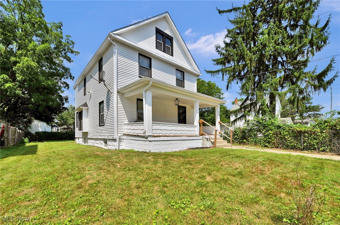 Welcome Home to 732 Carpenter Street! This beautifully updated 4-bedroom, 1.5-bathroom home in North Akron perfectly blends comfort, style, and modern updates. From the moment you walk in, you’ll notice the fresh, inviting atmosphere and thoughtful details throughout. Step into the spacious living room, filled with natural light and highlighted by a stunning wood slat accent wall and LED electric fireplace. Just off the living room, the formal dining room shines with updated lighting, charming wainscoting, and motorized mini blinds. The open kitchen is a true showstopper, featuring stylish two-tone cabinets, a new countertop, a sleek stainless steel range hood, recessed lighting, and brand-new appliances that stay with the home. A convenient half bathroom on the first floor adds extra functionality. Upstairs, you’ll find three spacious bedrooms, including one with a bonus room that opens to a rooftop deck—perfect for relaxing. The updated full bathroom boasts a new vanity, tub, and lighting for a modern touch. The finished third-floor attic with recessed lighting makes an excellent 4th bedroom or flex space. Enjoy comfort throughout with new carpet in the bedrooms, living room, and third floor, as well as luxury vinyl flooring in the kitchen and bathrooms. The basement offers plenty of storage space or the potential for a home office. Outside, you’ll love the two-car garage, plus a large back and side yard that provide the ideal setting for outdoor activities and entertaining. This home also comes with major updates for your peace of mind, including a new A/C unit, furnace, roof, garage door & opener, and fresh interior and exterior paint. **Bonus: All furnishing and staging items are included with the purchase at full asking price! Don’t miss the chance to make this move-in ready home yours—schedule your showing today!