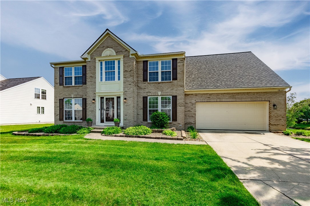 Welcome to this beautifully maintained 4-bedroom, 2.5-bath home in desirable Meadow Lakes. As one of the largest homes & lots in the neighborhood, you’ll appreciate the spacious & functional layout featuring a private first-floor office w/french doors, formal dining room for entertaining, and a cozy family room with gas fireplace. Natural light floods the open-concept kitchen and morning room. Sliders lead to the fully fenced-in backyard with patio & a pergola—ideal for dining al fresco, & enjoying views of the peaceful pond with fountains. Back inside, head upstairs to the spacious master suite...your private retreat, boasting a luxurious en suite bath with soaking tub, dual sinks & separate shower, plus TWO walk in closets! Completing the upper level are three additional bedrooms—each with charming accent walls—and an updated 2nd full bath. Other recent updates include (but not limited to) new roof (2020), hot water tank (2019), new flooring leading upstairs & in 3/4 bedrooms (2024), & freshly painted throughout. Both the basement & the extra-deep garage provide valuable storage space. This move-in-ready home offers the perfect balance of comfort, style, and a tranquil setting—all just minutes from local shopping, restaurants, schools & highways. Schedule your showing today and fall in love with everything this home has to offer!
