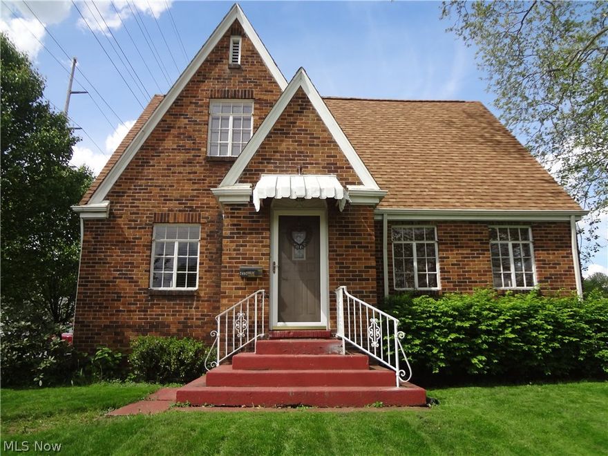 Lovely brick cape cod on a corner lot.  Home features three bedrooms, one full bath, and two half baths.  Eat-in kitchen with newer stainless appliances that will stay.  Large living room and formal dining room with corner hutches.  First-floor bedroom is currently used as an office.  Glass block windows in the basement.  Furnace 2013, central air conditioning less than 5 years.  Water heater 2008, roof 2004; 50-year shingles.  Booth and table in eat-in kitchen stay.  Updated electric.  Bathrooms on first floor and second floor re-done 2009.  Second floor bonus room could potentially be a 4th bedroom.