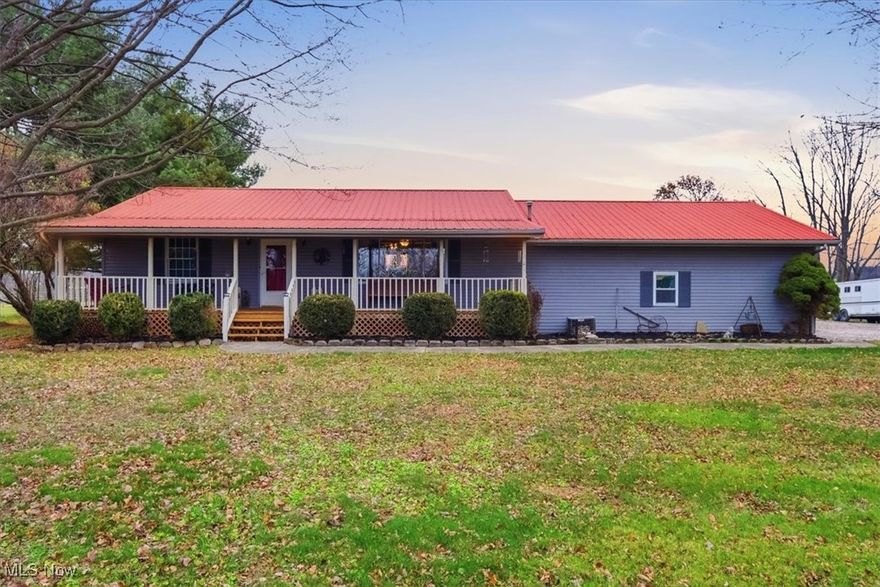 Equestrian lovers oasis nestled right off 62 on the edge of Martinsburg, within a hop, skip, and jump to Mount Vernon, Newark, or Columbus. The entire 11.269acres perimeter is fenced in for the safety of your herd with new woven electric fence and 3 solar chargers. Boasting 3 large pastures, 2 mare/foal or stallion paddocks, 2 dry lots, and an area for a corral out back. There is space for an outdoor grass arena and a round pen. A 90 x 50 attached Indoor Arena built in 2022.The barn has a tack room that can be heated. 3 over large 14x14 stalls and 6 -10x10 stalls in the main barn with room for more. Total of 9 permanent stalls currently with 3 collapsible stalls. Two run in sheds, North & South pastures, although we all know those horses are gonna stand outside in the blizzard. Bring your kids, dogs, and chickens also, there is room for them all with a cute matching coop. House has 4 beds, 2 baths, and even a dog room in the heated garage, with a 6ft privacy area, to give them freedom to frolic. Minions and fur kids have room for chaos galore. Your teenager need their own place? We have an apartment with a full bath in the 24x24 outbuilding. Or maybe the wife needs a She-shed for her crafting. Man cave? We have you covered, send him downstairs to another living area or out to the 36x24 shop to tinker with his motors and cogs. The shop has a 16ft ceiling with concrete if he needs that lift for the future dreams of being a mechanic. For the mom of the house there is a soaking tub in the newly renovated downstairs bathroom where you can relax and recoup ... until someone finds you. Two porches, front and back, allow you to see the sunrise or sunset, grill out, or give you a view of all the pastures. Free natural gas from the well on the property allows you to keep your house as hot or cold as you want. The gas also runs the Generac generator that powers all the buildings, barn included, when the power goes out. Must see property, More possibilities than mentioned.