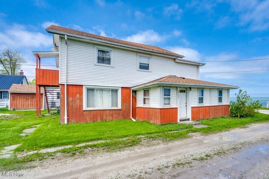 Rare Lakefront Duplex in the Heart of Geneva-on-the-Lake – Direct Private Beach Access!  

Don't miss this unique opportunity to own a duplex property with endless potential, ideally located in the very first position on the lake in beautiful Geneva-on-the-Lake. Just minutes from the shops, restaurants, and attractions of town, this home offers the perfect blend of privacy and convenience. Each level of the duplex features 3 spacious bedrooms, making it ideal for multi-family living, rental income, or a full renovation into a stunning single-family lakefront estate. Both units offer breathtaking lake views and walk-out access to your own private beach, a true rarity in this area. The property includes an additional lot to the south, offering space for expansion, recreation, or added privacy. The roof is just 10 years old, providing a solid foundation for your vision. This home is being sold as-is and does need updating throughout, but the location is unbeatable, and the possibilities are endless. Whether you’re seeking a lakeside getaway, a short-term rental investment, or a long-term home project, this property is a gem waiting to shine.