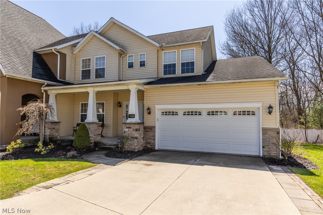 A very spacious 4 bedroom, 2.5 bath colonial cluster home with over 2300 square feet of living space. The open floor plan and high ceilings make furnishing easy. The large great room has a fireplace, and opens to an open eat-in kitchen featuring Corian counter tops and ceramic floors. A sliding glass door leads to the deck and yard for outdoor privacy. A first floor master suite is 20x15 with a huge walk in closet, double sinks, a walk-in shower, and garden tub. There is a first floor office, as well as a first floor laundry with utility tub/sink and ceramic floors. The additional bedrooms are large, with the largest being 25x17. A full basement could easily be finished. There is a 2 car garage, front porch, a great yard, and this property is very near the Cuyahoga Valley National Parks, shopping, theatre, and so much more.