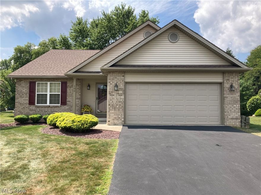 Carefree Living in this move in ready open floor plan Ranch villa.  The entry foyer has ceramic tile & guest closet. Large Great Room w/ cathedral ceiling & new patio door out to rear roofed porch. Formal Dining Room with tray ceiling. Spacious Master Bedroom w/ walk in closet & master bath w/ shower. Second bedroom w/ double closet.  Laundry room w/ closet & stationary tub perfect for bathing pets.  Spacious kitchen with newer stainless steel appliances and a moveable island.  Double car garage w/ opener & pull-down stair to access area above the garage. Full basement. Many updates since 2018 include fresh coat of interior paint, carpet in great room, hallway and 2 bedrooms, vinyl plank flooring in kitchen and dining area, patio doors, extended concrete patio and fence, storm door and garage door, new blinds (2021)  Maintenance-free exterior. Spacious, yet cozy. Nice development conveniently located close to shopping, restaurants and expressways.