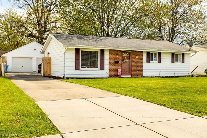 Beautifully updated 3 bedroom Ranch Home on a quiet, cul-de-sac street, with oversized 2-car garage. Covered patio. White steel siding. Privacy fenced yard. Totally remodeled inside in 2019. Incredible new kitchen with quiet close doors and drawers, new countertops and stainless sink. All appliances included, dishwasher, stove, and newer refrigerator with ice and water. Dining area off the kitchen has beautiful French doors that lead to the covered patio. Great space for morning coffee and year round barbecuing with friends. Private backyard. New privacy fence in 2021. Large living room with cozy built-in electric fireplace for nights in with a movie. Central air conditioning. New high efficiency gas furnace in 2020. New luxury vinyl flooring throughout. Nice laundry closet area off the kitchen with washer and dryer included. Huge 2-car garage with 220 built in 2013, might be the largest garage on the street. New hot water tank 2018. Nice storage shed on back of the home. Beautiful pav