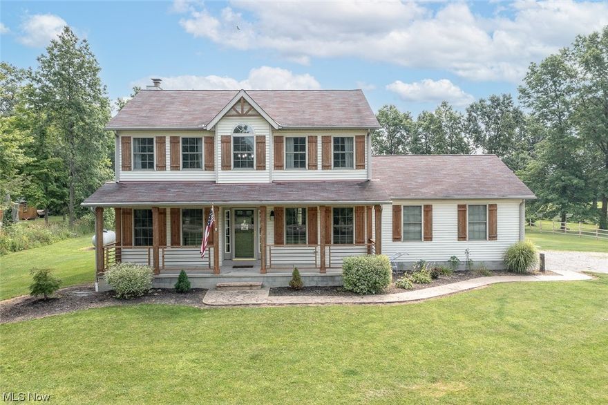 Welcome to this stunning property nestled on 3 picturesque acres. Three large bedrooms and 2.5 baths, this home has been completely updated, offering modern convenience with a touch of rustic charm. Enter into the newly expanded kitchen, with sleek countertops and updated appliances, this kitchen is a dream for any culinary enthusiast. The open layout allows for seamless entertaining and plenty of space for gatherings. The basement is a lodge-like, cozy haven perfect for relaxation or hosting game nights. You can rest easy with power outages, thanks to the house generator. The updated septic system provides peace of mind for years to come. For those with equestrian interests, an outbuilding awaits, complete with two horse stalls, tack room, and a fenced-in field. Embrace the joy of having these magnificent creatures right in your own backyard. Mechanics or RV enthusiasts! This property offers ample space to fulfill your dreams. With a dedicated area designed to accommodate a workshop o