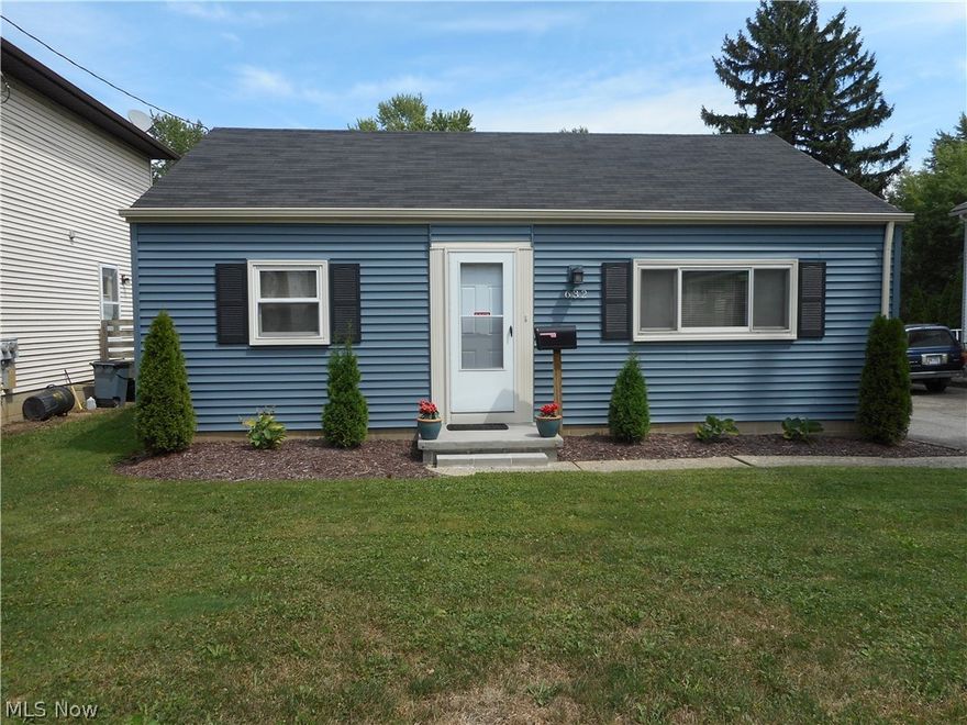 Improvements include drywall, interior doors & trim, wiring, plumbing, windows; complete kitchen (2017)  & bathroom (2017), light fixtures; carpet & vinyl flooring (2017), hot water tank (2017); central air conditioning (2019), wall surrounds/heat registers (2017), rebuilt front porch, glass block basement windows.  Home, garage and 14 x 10 shed resided with new gutters and gutter screens in 2018.  Rebuilt doors on shed.  Battery backup on sump pump included.  Blinds and curtains stay.  All this with a large first floor utility room!  Spacious covered back porch overlooking a lovely deep back yard. One year warranty provided by seller. No showings Monday or Tuesday. Available after 4PM Wed.