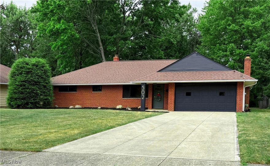 Experience one floor living in this stunning fully remodeled ranch featuring 3 bedrooms, 2 full baths, first floor laundry and mud room.  This home offers a blend of comfort, functionality and loads of style. The home features a large living room, family room and dining room open to the kitchen ideal entertaining. The kitchen provides ample storage with new soft close custom cabinetry, quartz countertops, stainless steel appliances and flows beautifully into the beamed ceiling family room with fireplace and new patio doors that lead out to a patio and spacious backyard. Down the hallway are 3 bedrooms and 2 full bathrooms. The primary bedroom has an exquisite on-suite full bathroom. This home offers new luxury flooring throughout, updated plumbing, updated electric, vinyl windows, newer AC and furnace, new landscaping, paint, lighting and a 2 car attached garage. This home is close to parks, walking trails, shopping and the new Belle Oaks shopping center. This ranch is a must see home in a quiet quaint neighborhood! Home is POS compliant. Virtual staging.