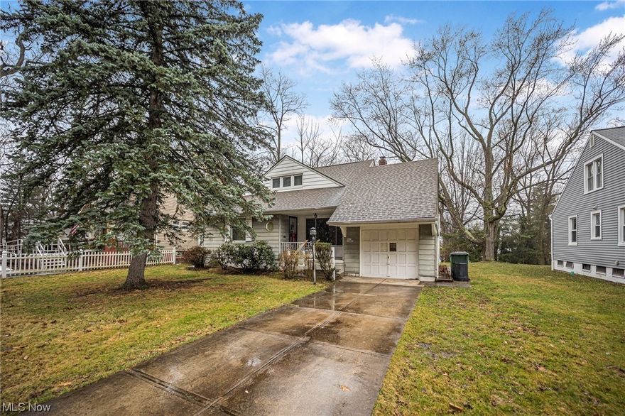 Charming 3-bedroom cape cod with attached garage, conveniently located on a quiet dead-end street in Euclid. Located minutes away from I-90, shopping, dining, Metro Parks, downtown, and so much more! The first floor features a generously sized living room, two bedrooms, formal dining room with built-in china cabinets, kitchen, and an updated full bathroom. Upstairs you will find a huge master bedroom with tall ceilings and built-in drawers. Partially finished full size basement with large recreation room. Updates include interior paint (2024), new carpet (2024), new kitchen flooring (2024), newer energy-efficient double pane vinyl windows, glass block windows in basement, furnace, hot water tank, roof, and gutters! Schedule your showing and make this home yours today!