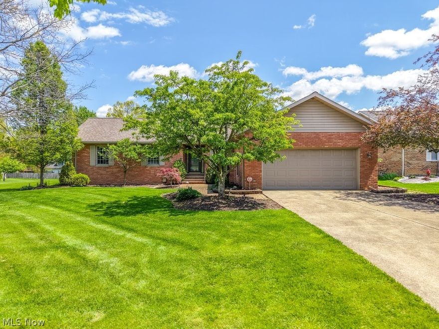 Beautifully maintained 3 bed, 2 bath, all brick ranch with 3,484 sq ft of living space including a finished lower level! The open floor plan offers great space for entertaining with a cathedral Great Room, spacious Family Room and large Kitchen - all connected. If you want formal space, there's also a separate Living Room and a Dining Room. The family room has a pretty brick fireplace and skylights. The Great Room has an exposed brick wall, sliding doors to the private back yard, and even a doggie wash for muddy paws! The dramatic master bedroom suite is huge. It includes a master bath with a deluxe curved tub between dual vanities, a new step in tub/shower combo, side by side closets, a walk-in closet, and a first floor laundry room! The finished basement offers even more space with a recreation room, office, and a utility room with space for a second laundry area. Recent updates include a Generac whole house generator, a stair lift to the lower level and new appliances. This is quality construction in a great location. Won't last!