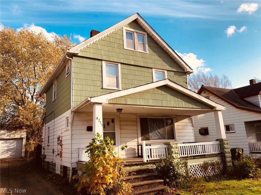 Turnkey investment opportunity with professional management in place. Tenant already in place, monthly rent of $850/mo.  Great 4 bedroom colonial in the heart of Garfield Heights with nice large front porch. Home has recent updates including kitchen, bath, and vinyl windows. Home comes with detached 1 car garage and basement ready for you to finish.