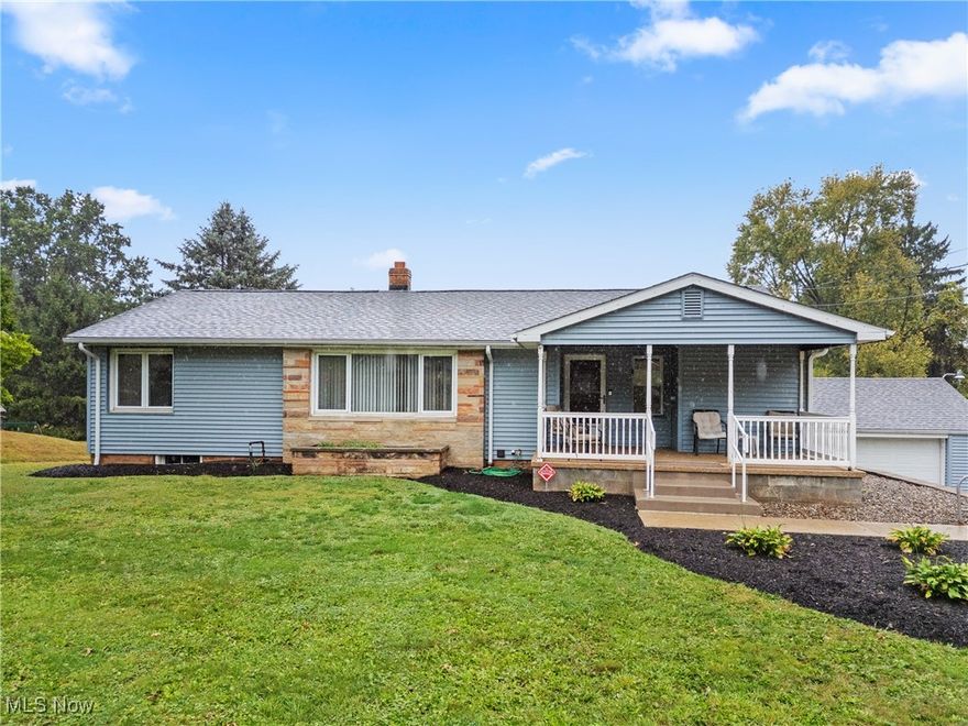 One floor living at it's finest with this Canton South ranch home that's seen countless mechanical updates over the years! Situated on over a half acre the property boasts loads of features sure to be appreciated by it's next owner. An open Foyer greets you as you enter through the main floor and a bonus office room to the right could easily be used as an additional bedroom overlooking the drive and oversized detached garage/workshop. Laminate floors take you into the spacious and open dining/kitchen area that was remodeled in 2017. A generously sized living room is off to the front while main floor laundry is available as you pass through the hall on your way to the two first floor bedrooms. A full bath rounds out the main floor before you head to the finished lower level. A large rec-room/bedroom offers more living space while a workshop room and full bath offer flexibility in use at the other side. All told the 550sf of living space here brings the total living area to just shy of 1,800. But it's not just the home itself that has everything to offer. Outside you'll find an oversized 2 car garage with an additional workshop in the back. A concrete drive, rear deck, and covered front porch make the most of the gorgeous .65 acre parcel. Over the past decade the home has seen a new roof in 24, new electrical in 24, a new gas line to the home in 21, hot water tank in 2019, A/C in 20, and a furnace in 2015. For even more peace of mind the home carries a one year warranty through Americas Preferred Home Warranty. Call today to schedule your private tour!