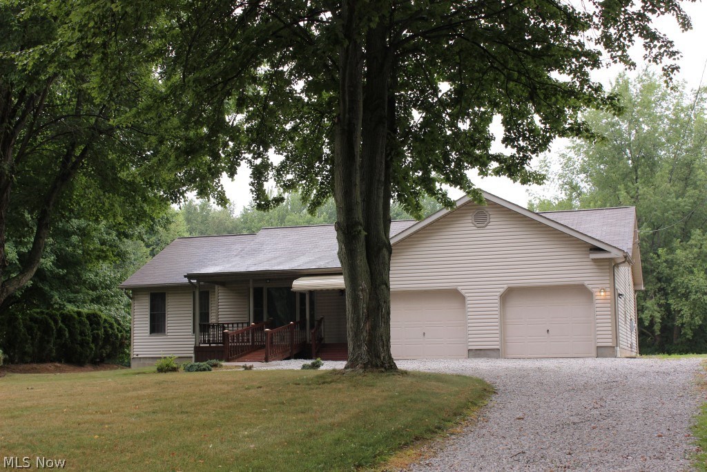 Just move into this 2 bedroom/2 bath ranch built 1998 on 1.48 acres, 1386SF (1st floor), full unfinished walkout basement & 2 car garage* Open floor plan with split bedroom arrangement* Master with bath & walk in closet* 1st floor laundry* Dining with access to covered deck* Applianced kitchen (new burner top & side by side refrig, 7/18) plus dishwasher, built in oven, disposal & island/breakfast bar* Other updates include carpet throughout-6/18, 95% eff furnace- 1/18, hot water heater- 10/17, security lights, tree removal, & gravel* 12 course walk out basement with large windows, plumbed for bath & private access from garage* 2 car attached (separate bays) with openers, drain, water spigot & access to basement* Handicap accessible* Quiet setting on dead end street*