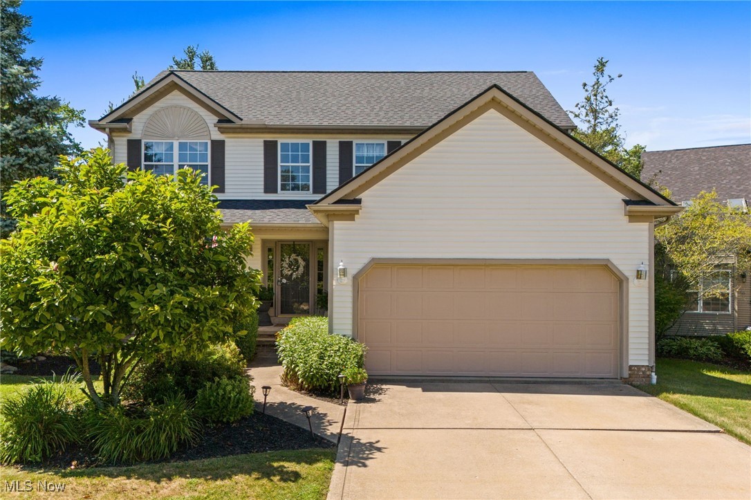 WELCOME HOME to this Immaculate 4 Bedroom & 2.5 Bath Colonial in the Woods of Burlington! Warm and inviting Living Room with gas fireplace is open to the Kitchen with center island breakfast bar, ceramic floors, pantry, all appliances and breakfast area with deck access. All 4 Bedrooms on second floor including Vaulted Master Bedroom with large walk-in closet & Private Bath with double sink vanity. 3 additional nice sized bedrooms with full bath to share. 1st floor Laundry Room and half bath. Full basement includes finished Family/Rec Room and great storage area. Central air replaced 2021, New Roof 2022. Covered front porch and entry. Multi-level deck overlooks community pond. 2+car attached garage & double wide concrete driveway. Enjoy walking trails, playground, pavilion and just minutes to schools, shopping, hospitals, golfing, Chardon Square and Geauga Parks Maple Highlands trail!