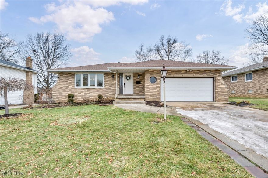 Welcome home to this charming 3-bedroom, 2-bath ranch in the heart of Parma! This beautifully maintained 1,533 sq. ft. residence features an inviting open floor plan with an eat-in kitchen, a dry bar, and modern appliances, including a dishwasher, microwave, range, and refrigerator. Enjoy the ease of single-story living with all bedrooms on the main level, while a full basement provides ample storage or potential additional living space. Step outside to relax on the front porch or entertain on the backyard patio. The attached 2-car garage and paved driveway add convenience. With central air and forced air gas heating, this 1972-built home offers comfort year-round. Don’t miss your chance to own this gem in a desirable neighborhood—schedule your showing today! Seller is a licensed real estate agent in the State of Ohio.