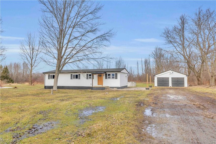 Discover the perfect blend of modern comfort and rural tranquility with this beautifully renovated ranch home, nestled on an impressive 8.23 acres. This inviting 3-bedroom, 1-bathroom residence underwent a complete transformation in 2022, with every detail thoughtfully updated—from the new roof and drywall to the subfloor and even crawlspace. The revamped electrical and plumbing systems ensure peace of mind, while the stylish flooring adds an elegant touch throughout. The heart of the home is the stunning kitchen, featuring stainless steel appliances and chic butcher block countertops, ideal for both everyday cooking and entertaining. The living room boasts a vaulted ceiling, creating an airy, spacious feel. Additional highlights include a 2-car garage and a large shed, offering ample storage and workspace. Outdoor enthusiasts will delight in the opportunity to hunt on their own land, making this property a true haven for nature lovers. Don't miss the chance to call this exceptional home your own—a rare find where modern upgrades meet the serenity of expansive, private acreage.