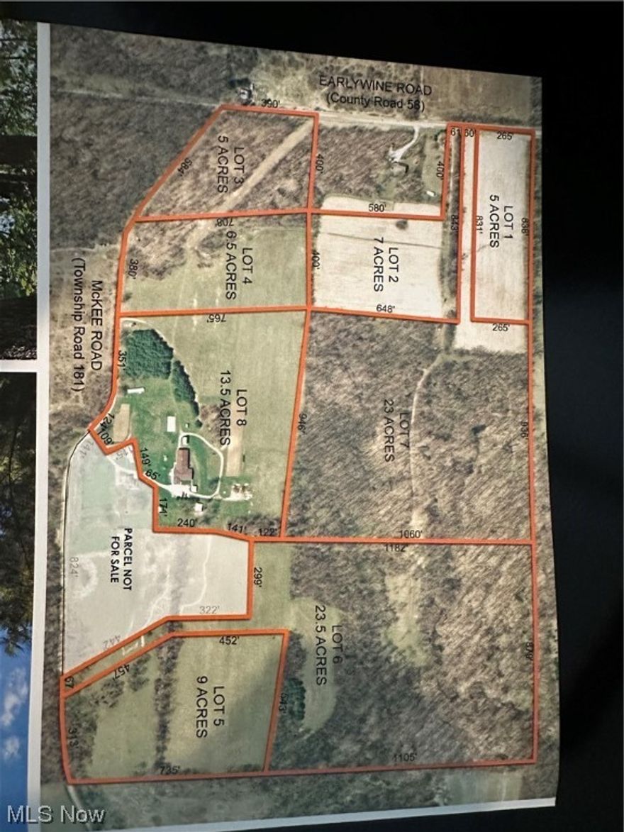 Auction Parcel 1: 5 Acres beautiful open land with frontage on Earlywine Rd.