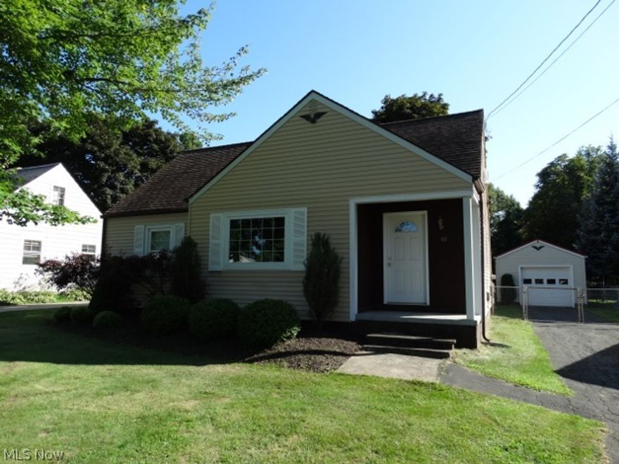 Location is key! Are you looking for a super quiet area but yet still near everything? You have it here at 61 Chatham Dr. in Painesville Twp. Located near the end of a dead end street off RT-20 and just minutes from all the shopping and restaurants. This home offers 3 bedrooms with 2 being on the first floor and the upstairs has a family room with the 3rd bedroom. The kitchen has beautiful cabinets and the S.S. appliances stay. The living room is large and has a dining area just off the kitchen. The roof and windows are 10 years old. The garage is super long for extra parking and a work shop if needed with a new metal roof. Full power is also in the garage with a 220 line. This home sits on 0.32 acres with a private back yard and full fenced. Put this home on your must see list today.