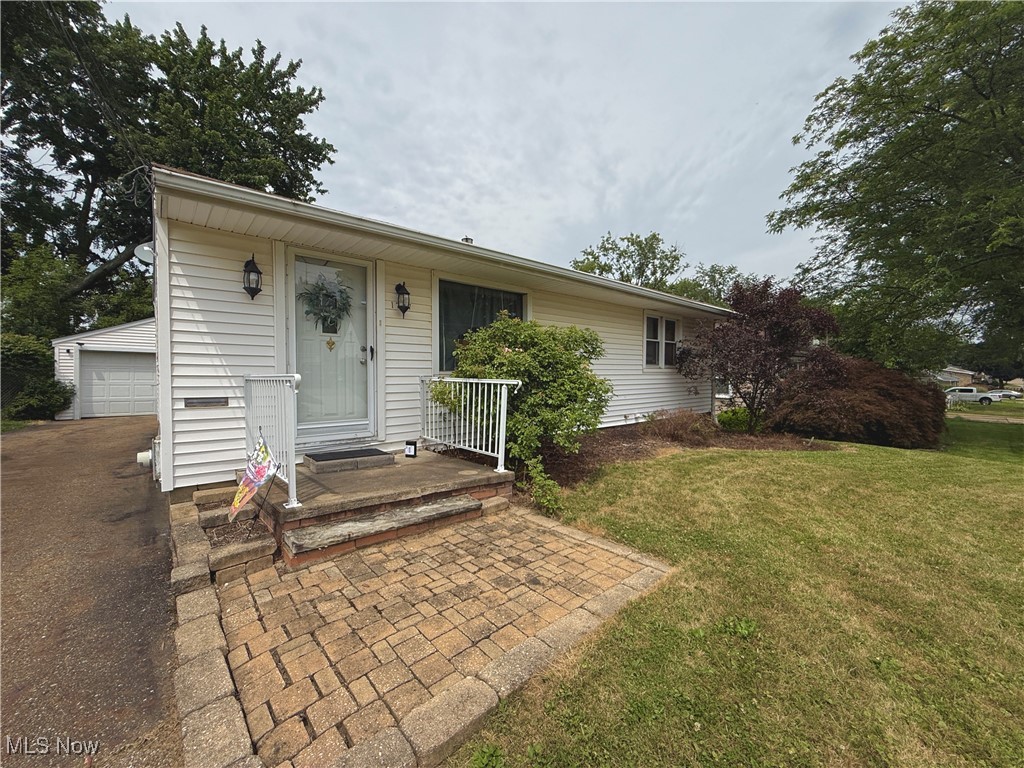It's a fantastic buy in Plain Township! This 2 bedroom ranch will be ready for you to move in at closing time. Conveniently located off of Cleveland Ave, this home has a lot to offer. The eat-in kitchen has plenty of cabinet space and all appliances remain. The kitchen has a separate nook where you can fit a desk or hutch plus lots of room for a dining table. For easy cleaning, you will love the wood flooring in the kitchen and dining area. The front living room has a coat closet for guests and ample room for your furnishings. There are two cozy bedrooms, one with a double closet and the other with a single. The full bath has been modernized and features a pedestal sink and a tiled tub/shower. combo. The full basement is where you will find the laundry area, future space to finish, or a fantastic space for all of your storage needs. the washer and dryer will stay as well. We love the outside too with its 20x24 garage with openers and storage shelves and the 15x18 deck that walks right into the kitchen area. The home is neutral throughout and will make a wonderful home for the new owner.