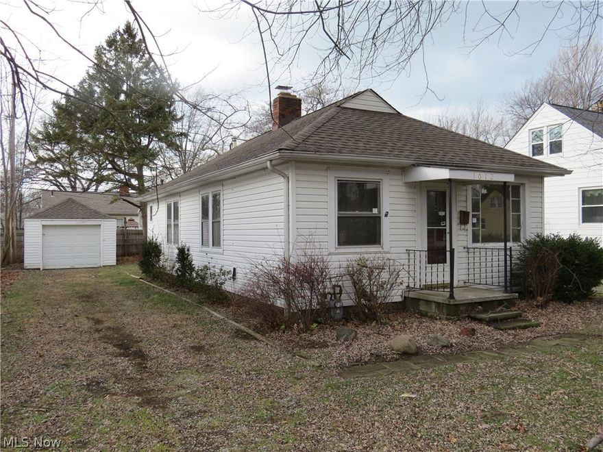 Excellent starter home or downsizing opportunity! Adorable 2 bedroom ranch. Large living room with wood burning fireplace. Updated eat-in kitchen. Front room is perfect for an office or another sitting area. Many possibilities! Large laundry room/mud room combination. Drop down stairs to the attic. 1 car detached garage. Roof on dwelling and garage appear newer. All appliances stay. Great opportunity to get a solid home for a good price!