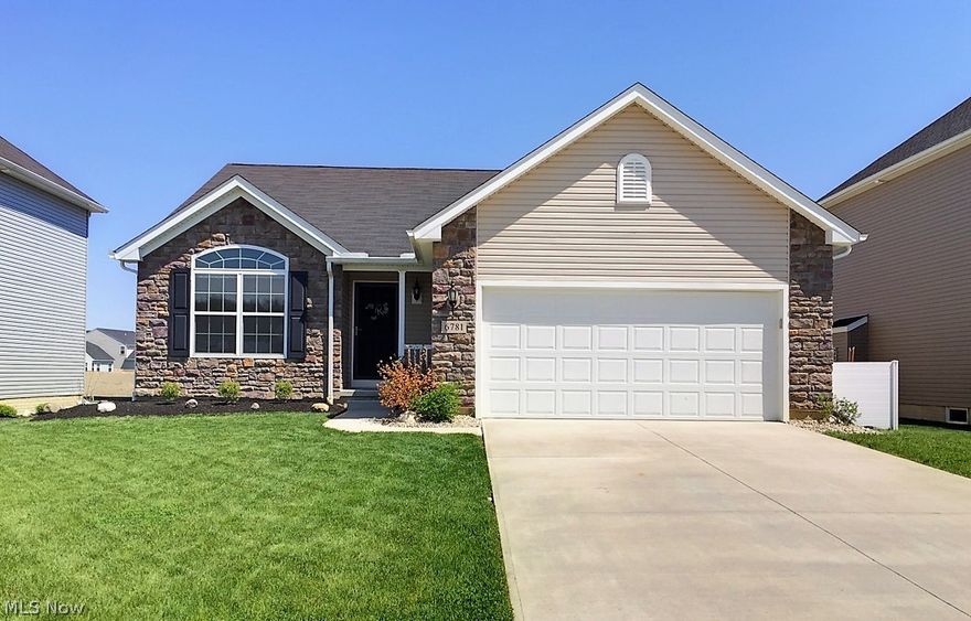 Why build when you can have immediate possession of this charming 3 bedroom, 3 1/2 year-old ranch in the much desired Meadow Lakes subdivision? This home has an open concept floor plan with an additional 2 foot bump out to the rear of the home that was added for additional living space. Vinyl plank flooring flows throughout the main living area of the home.  The eat in kitchen is complete with granite counter tops, black stainless steel appliances and a custom walk-in pantry. The great room includes vaulted ceilings and has access to the fully fenced back yard. Opposite the other bedrooms, you will find the private master that features a master bath with a double vanity and ample closet space. The possibilities are endless in the lower level of the home that has been plumbed for an additional bathroom and is waiting for your finishing ideas. Don't miss out on the opportunity to make this your home!