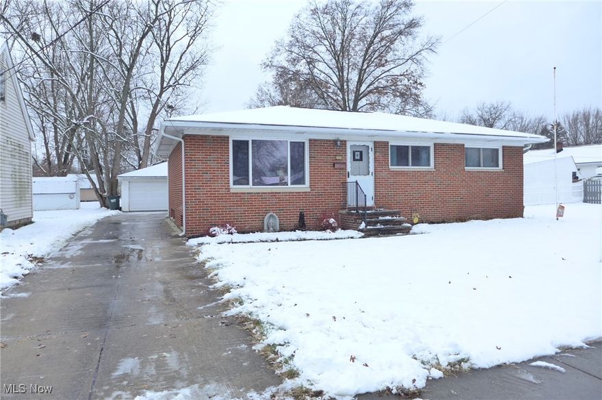 Charming Berea brick ranch featuring 3 bedrooms, 2 baths and a full basement. This welcoming home offers a spacious living room with luxury vinyl plank flooring and abundant natural light. The dining room has a sliding glass door that opens to the backyard patio for seamless indoor-outdoor entertaining. The kitchen is open to the dining room and includes luxury vinyl tile flooring and all appliances. An updated full bathroom showcases a large shower. The primary bedroom has access to the half bath for added convenience. The full unfinished basement with glass block windows provides additional living space and extra storage. Completing this property is a detached 2-car garage and a storage shed. A new roof and newly fenced-in backyard enhance the appeal of this home. Great location offering easy access to schools, shopping and local amenities. Do not miss your opportunity to make this your new home. Call today to schedule a showing