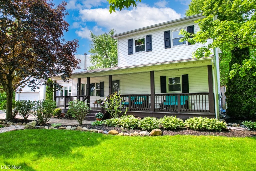 Welcome to 464 Judson Rd, located in Franklin Township, Kent,OH. This home is Move In Ready! It will instantly welcome you with it's full Front Porch and landscaping. As you walk in the front doors you will notice high ceilings and plenty of natural lighting. The wood burning stove is perfect for cozy nights in which provides both ambiance and heat to the home. Come and checkout all of the updates throughout the home! The updated Kitchen area has new Granite countertops, refinished cabinets and drawers, tile backsplash, apron sink, and a Breakfast Bar. Two sets of sliding glass doors line the back wall for access to the deck, patio and yard. New Windows 2022, 3 Very Spacious Bedrooms. The two upstairs bedrooms have their own bathrooms and the half on the main level is very spacious. New Furnace 2022. New Electrical Box 2023. Water Softener 2023. Full Basement. Fully Fenced in Large Back Yard! Open Floor Plan with Living And Dining Combo. Refinished Wood Deck 2022. There is a full