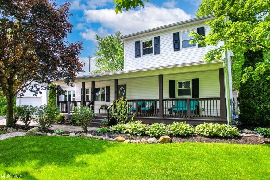 Welcome to 464 Judson Rd, located in Franklin Township, Kent,OH.  This home is Move In Ready! It will instantly welcome you with it's full Front Porch and landscaping.  As you walk in the front doors you will notice high ceilings and plenty of natural lighting. The wood burning stove is perfect for cozy nights in which provides both ambiance and heat to the home. Come and checkout all of the updates throughout the home! The updated Kitchen area has new Granite countertops, refinished cabinets and drawers, tile backsplash, apron sink, and a Breakfast Bar. Two sets of sliding glass doors line the back wall for access to the deck, patio and yard. New Windows 2022,  3 Very Spacious Bedrooms. The two upstairs bedrooms have their own bathrooms and the half on the main level is very spacious. New Furnace 2022. New Electrical Box 2023. Water Softener 2023. Full Basement. Fully Fenced in Large Back Yard! Open Floor Plan with Living And Dining Combo.  Refinished Wood Deck 2022.  There is a full