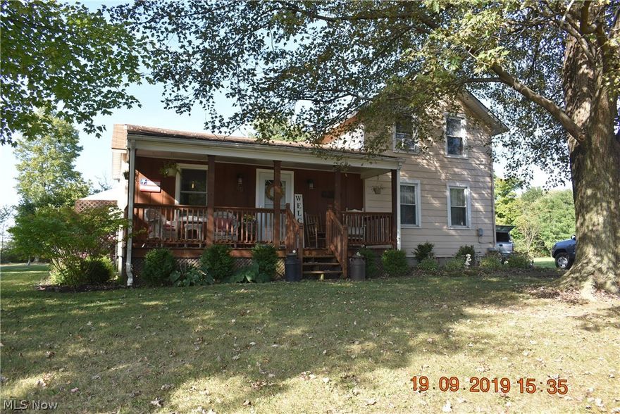 3 bedroom 1 bath home situated on .85 acres in the Village of Wakeman. Interior Features Include- updated kitchen with a sloped ceiling, large dining room with french doors opening to the deck, spacious living room, updated master bedroom on the first floor with barn door on closet, updated bath with double sinks, full basement, updated flooring throughout, updated windows and More! Exterior Features Include: 1.5 car detached garage, large back yard with privacy, access to bike path behind the property, Public fishing pond located behind the property and More!!