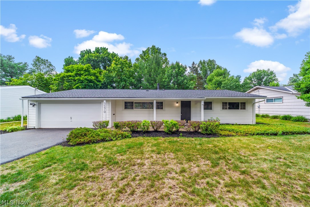 Discover this delightful ranch in Lyndhurst! Boasting over 1300 square feet of living space, 3 bedrooms, and 2 bathrooms, this home welcomes you into an entertainers kitchen and living space with updated LVP flooring throughout, fresh crisp paint and plenty of natural light. As you enter the home, the kitchen greets you. Here you will find plenty of cabinet space with stainless steel appliances, granite countertops, and a breakfast bar. From the kitchen, step into the spacious living room that features a full wall of windows and sliding glass doors leading to the newly poured back patio. To the right of the living room, you will find three sizable bedrooms, each with ample closet space and fresh carpeting. A full bathroom completes this side of the home. On the other side of the home you will find a second full bathroom and laundry room with a folding counter and utility sink. Outside, you'll be sure to enjoy the expansive yard with a patio and an attached 2-car garage. Located near parks and all your shopping needs. Don't miss out!