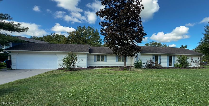 Welcome home to 11696 Point Overlook Place in Strongsville's Forest Park Development! One floor Ranch with 4 bedrooms and 2 full baths! Beautifully updated kitchen (80k of upgrades) with gorgeous granite countertops and stunning white cabinets, kitchen was well planned out with so much storage and counterspace, kitchen island, coffee bar and Pergo flooring, great for entertaining! Off the kitchen is the living room with a gas fireplace with access to screened in patio. Enter into the 4 Season/Sun room through the kitchen barn doors with more storage and natural light from the ceiling to floor windows. The laundry room is roomy and additional storage and access to the back patio.  Down the hall to the primary bedroom with a walk-in-closet and its own private bath. Full bathroom for the remaining 3 bedrooms to share. A bonus/game/office room has access to  2 car garage with Nature Stone flooring and spilt for the garage enthusiast to stay warm in the winter and cool in the summer.  Backyard is a kids paradise with wood swing set (stays with home) and plenty of room to play! Relax on the patio and enjoy cooking on the built-in gas grill.  Community Pool, Clubhouse, Planned Activities for Residents. Tennis Courts! Close to the Metroparks and  Home Warranty included!