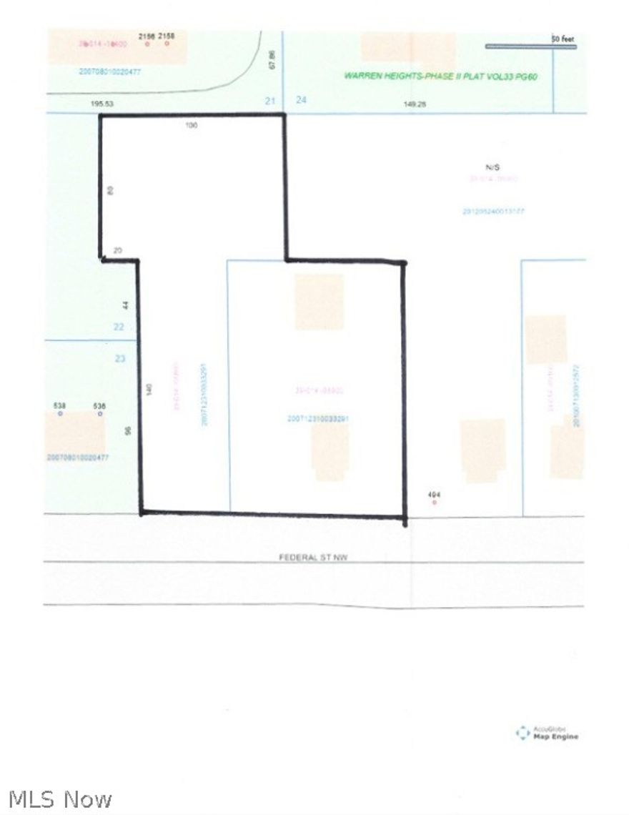 506 FEDERAL ST.  Has 2 parcels (1&2are deeded together) for this address total .650 acres. Flat land with many Hickory trees, at one time there was a home on lots. Seller would like to sell 5 vacant residential lots one price. Parcel 1.) 39-356800 (address 506 Federal), 2.) 39-356850, 3.)39-368372 (494 Federal) located on Northerly side of Federal St.  Parcel 4.) 39-072750 , 5.) 39-108950 located on Southerly side of Federal St.
Parcel 1.) .3375 Acres, 2.) .3120 Acres, 3.) .6313 Acres=1.280 Acres on Northerly side of Federal St.
Parcel 4.) 1.699 Acres, + 5.) 4.177 Acres=5.876 Acres on Southerly side of Federal St. wooded lots.
Lots are across from each other, being located on both sides of Federal St.  Parcel 1,2&3 have address those homes are gone
