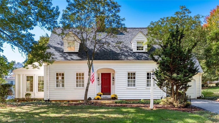 Welcome to this charming Cape Cod style home that is located in the convenient neighborhood of Ridgewood Circle. This home has a wonderful floor plan for entertaining family and friends. Upon entering this home through a quaint entryway you will find a spacious living room that features a gas fireplace and hardwood flooring. The sun room is adjacent to the living room and has tile flooring and updated windows. The living room also has access to the huge family room on the rear of the home. The family room is lined with big windows and has a sliding glass door that opens up to a brick court yard. The kitchen has a cute nook for a kitchen table. The kitchen features Corian counters, loads of cabinets and a pantry. There is a half bath near the kitchen. There is a covered porch that leads to the detached 1 car garage. The lovely dining room has  hardwood flooring and a classic swinging door to the kitchen. The upper level has 4 bedrooms and 2 full bathrooms. The Primary bedroom suite is very large and features hard wood floors, 2 walk in closets, one with a window and one with built in cabinets and drawers. The bathroom has a large vanity, closet, soaking tub and a walk in shower. The second and third bedrooms are  great sizes and have hard wood floors. The smallest bedroom would make a great play room. There are ceiling fans through out the home. The basement has a second family room with a wood burning fireplace. There is a laundry area and plenty of storage space. The HVAC system has been updated.