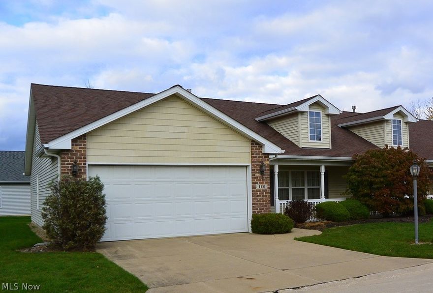 Carefree living in this spotless 2 bedroom, 2 full bath condo. Huge great room with vaulted ceiling is open to the kitchen and dining area. Kitchen has breakfast bar, plenty of cabinets & a pantry. Dining area with sliding glass door that leads out to a nice covered patio. Master bedroom with a walk-in closet and full bath. Good size 2nd bedroom with big closet. Laundry/utility room located conveniently as you enter from the garage. All of the appliances will stay, including the washer & dryer. 2 car attached garage complete with electric opener & attic storage. Relaxing covered from porch to enjoy peaceful evenings on a quiet street. No need to worry about landscaping or snow removal here! This home is located just minutes from Chestnut Commons, medical facilities & the highway. Seller will look at offers!