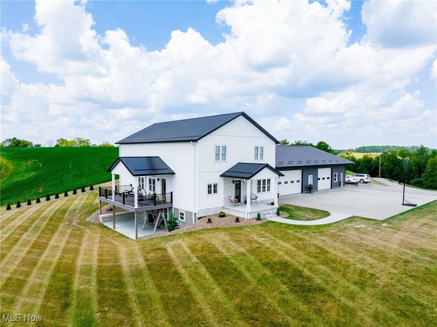 On-site auction Thursday, September 25th at 6:00 PM. A hilltop country setting that will amaze you and a home that is second to none.  This 27+ acres with a newly built home and attached shop/garage has been meticulously built and maintained with every detail in mind. As you enter the property, you’re greeted with views over the valley that create a calm and peaceful setting. Enter the home and observe the fine, quality custom kitchen with a beautiful bar complete with newer appliances, and a nice dining area that flows into the living room. The main floor has 2 bedrooms including huge closet space and 1.5 bathrooms and main floor laundry.  Upstairs you have 4 bedrooms and a full bathroom. Downstairs you have a full walk-out basement along with a kitchen area, as well as all your utilities including an on-demand hot water heater, natural gas furnace, and central air. This property offers more than can be listed here—truly a must-see to fully appreciate. A backup generator has been installed and is ready to go in time of need.  The attached heated garage/building features in-floor heat, a full bathroom, and numerous amenities. It previously served as the family’s primary residence before the new home was built. A newer, separately built apartment adds rental income potential to the property and is offered complete with all appliances and modern amenities. Additionally, the land offers great hunting, some harvestable timber and all minerals owned by seller will transfer! Don't miss this great opportunity to own a parcel with many options. If the property sells in parcels a new survey will be completed before​​‌​​​​‌​‌​​​‌‌​​​‌‌‌​​‌​​‌‌​​​​ closing.