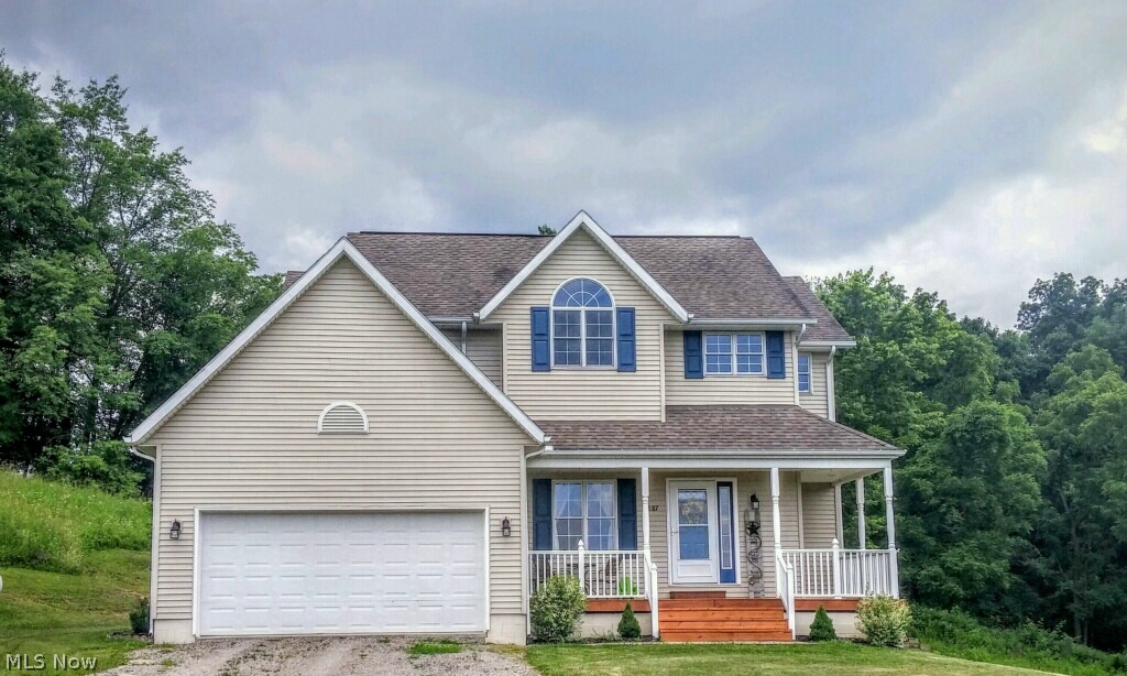 Secluded on 4 acres in John Glenn School District, this Spacious 2-Story home is located right outside New Concord off Route 40 & close to Interstate 70. Beautifully decorated with open floor plan, this home hosts a nice size loft to lounge or create an office space, 3 bedrooms, & 2.5 baths. Eat-In Kitchen with solid oak cabinets & granite counter-tops. All-Black Whirlpool appliances stay! Dining Room and Family Room walk-out onto brand new deck (16x16), lower deck (8x12) and down to the patio (12x12) with a fire pit, all constructed in 2014. 1st floor laundry. Master Bedroom & Master Bath offers soaking tub and separate shower. Full walk-out basement with 13-block high ceilings & double-door big enough to fit motorcycle, or tractor in for storage!