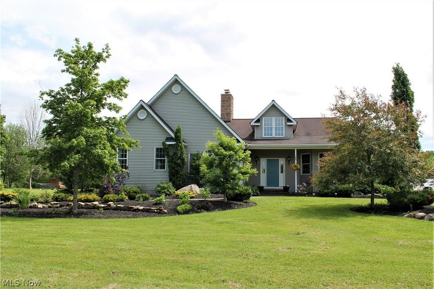 Welcome Home to this picture-perfect custom built Conventional/Ranch style home on a sprawling 5.1 acers. With a wide-open floor plan and beautiful main floor spacious master suite, this home is sure to impress. Vaulted ceilings through the main living area and a floor to ceiling coble stone fire place is a must see! A newly full finished basement offers ample living space with an area for storage. Also offers a double door walk out basement access. Enjoy summer nights entertaining out on the large beautiful, partially covered patio overlooking the picturesque backyard. The two car garage has a full walk up overhead space perfect for a studio, at home office or easy access storage. Enjoy the privacy and tranquility and escape the busy city life with this home as it is located on a dead-end private drive. This 4 bedroom 4 bath home is perfect for the growing family or those looking to retire and settle down in a forever home. It’s efficiently heated with oil or coal back up with an easy