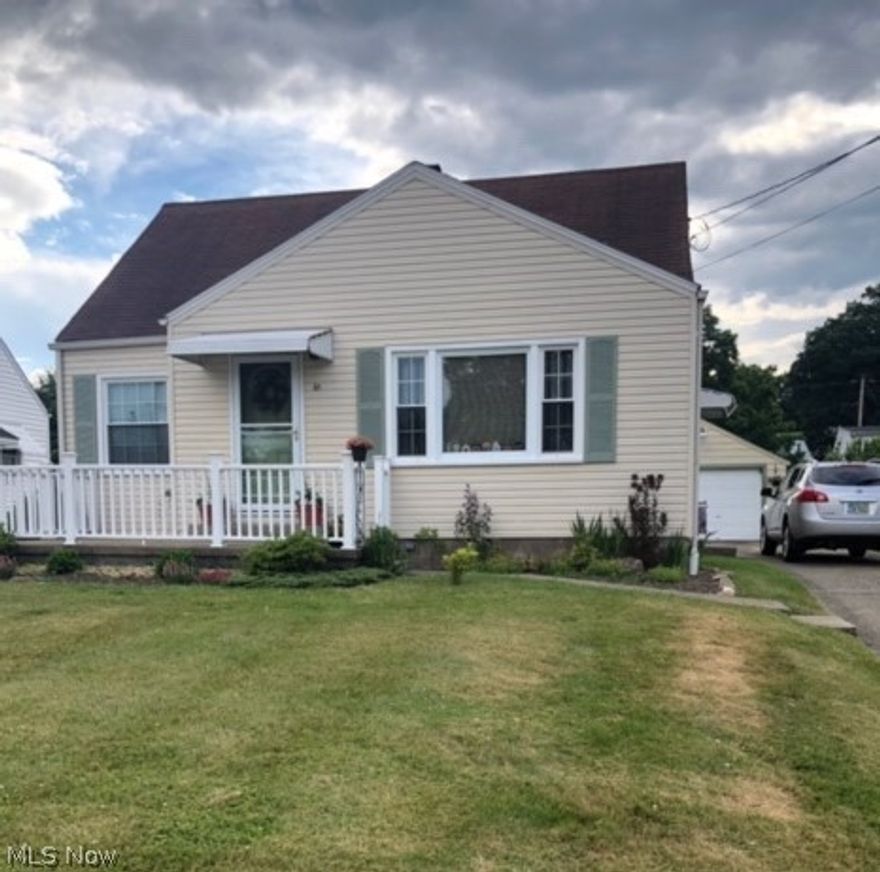 Immaculate home ready to move in! Charming Cape Cod home with front porch sitting on an elevated lot. Home includes beautiful refinished hardwood floors highlighted with abundant natural lighting throughout. Kitchen is neat and includes a Dutch door leading to the side entrance and basement. Bathroom has been redone and a tub surround added. Large upstairs spanning the width and depth of the home and includes a spacious closet. Roomy pristine basement includes a stand alone shower and storage closet, utility tub and  block windows.  Come see for yourself!